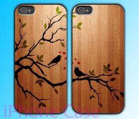 custom iPhone 4 case Couple love case Birds Song 