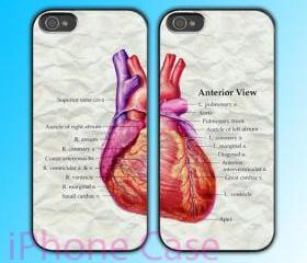 custom iPhone 4 case Couple love case Heart Anatomy 