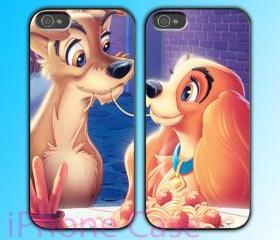 custom iPhone 4 case Couple love case Lady And The Tramp 