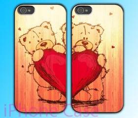 custom iPhone 4 case Couple love case Love Bear 