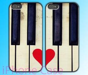 custom iPhone 4 case Couple love case Love Piano 