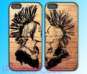custom iPhone 4 case Couple love case Punk In Love 