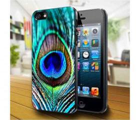 peacock feather Design available iPhone 4, iPhone 4S and iPhone 5 case - Black, white and Clear